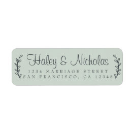 Chic Script Rustic Foliage Wedding Rücksendeadress