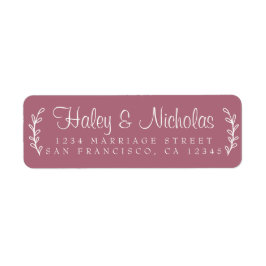 Chic Script Rustic Foliage Wedding Rücksendeadress