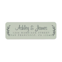 Chic Script Rustic Foliage Wedding Rücksendeadress