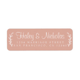 Chic Script Rustic Foliage Wedding Rücksendeadress