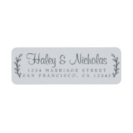 Chic Script Rustic Foliage Wedding Rücksendeadress