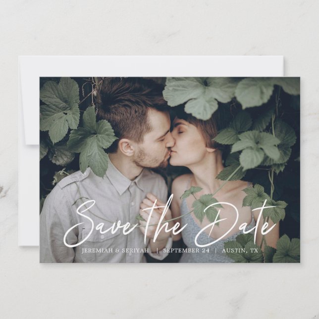 Chic Script Save the Date Foto (Vorderseite)