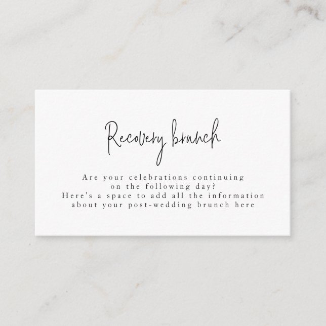 Chic Script-Schriftart nach Hochzeit Brunch Begleitkarte (Vorderseite)