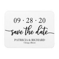 Chic Script Schwarz und Weiß Hochzeit speichern da