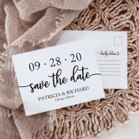 Chic Script Schwarz und Weiß Hochzeit speichern da
