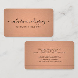 Chic Script Signature Kupfer-Imitate Minimalistisc Visitenkarte