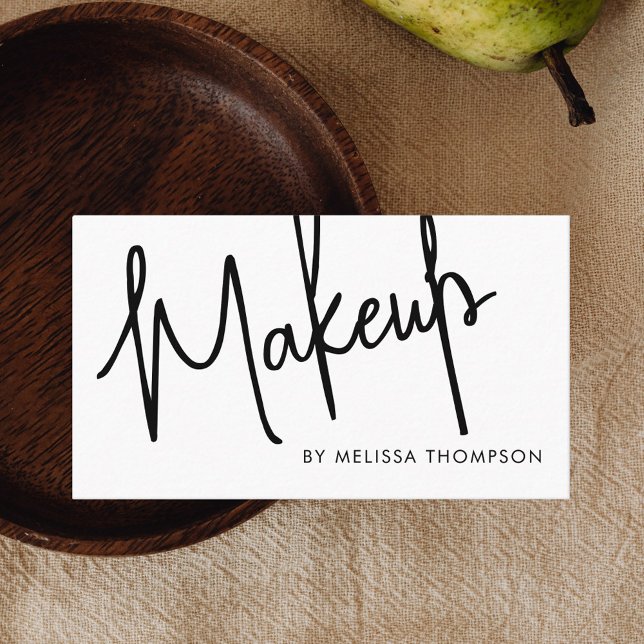 Chic Script Signature Makeup Artist Business Card Visitenkarte (Von Creator hochgeladen)