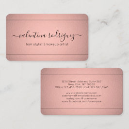 Chic Script Signature Pink Rose Gold Imitats Fossi Visitenkarte