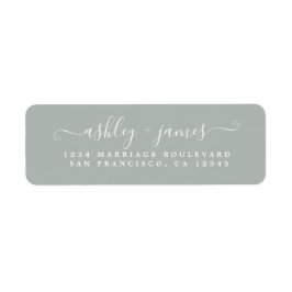 Chic Script Storm Gray Wedding Rücksendeadresse