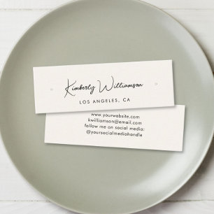 Chic Script Stud Hoop Cream Display Card Mini Visitenkarte