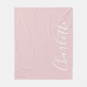 Chic Script Typografie Personalisiert Girly Pink Fleecedecke