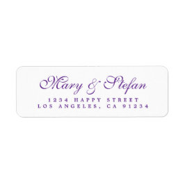 Chic Script Violet Wedding Rücksendeadresse