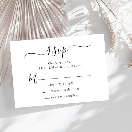 Chic Script Wedding RSVP Karte