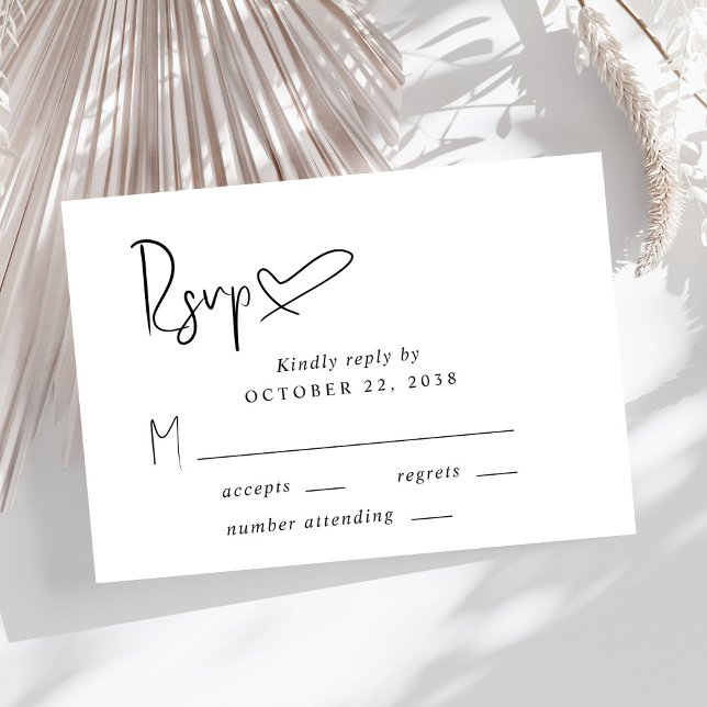 Chic Script Wedding RSVP Karte (Von Creator hochgeladen)
