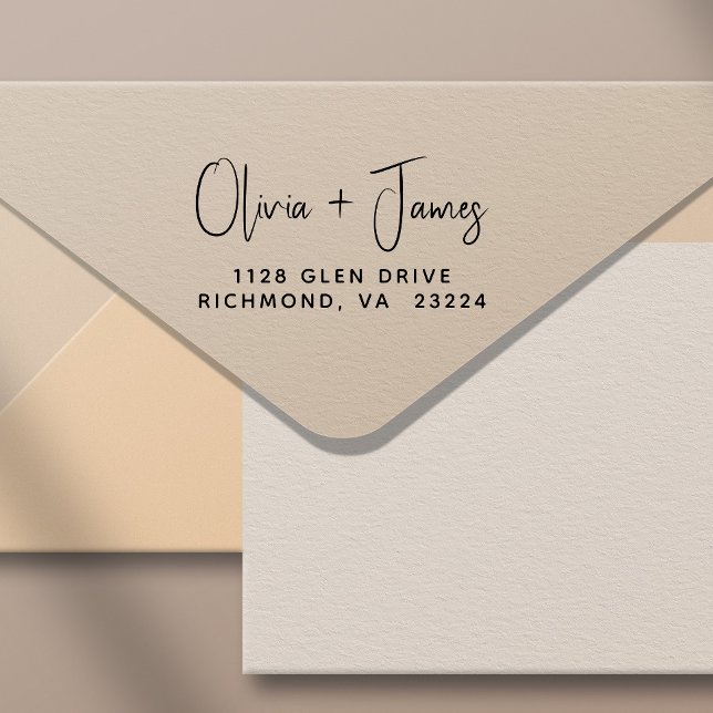 Chic Script Wedding Rücksendeadresse Permastempel (Von Creator hochgeladen)