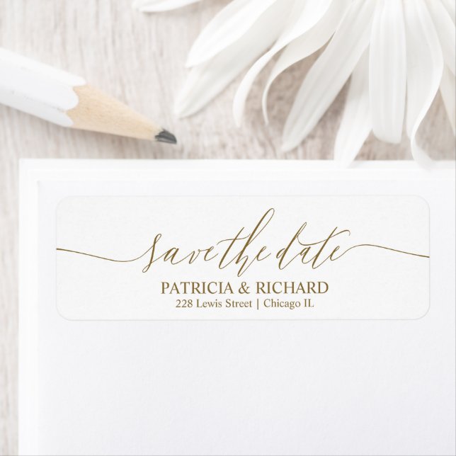 Chic Script Wedding Save the Date Rücksendeadresse (Insitu)