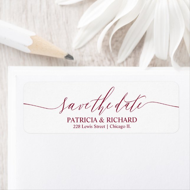 Chic Script Wedding Save the Date Rücksendeadresse (Insitu)