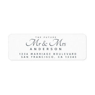 Chic Script Zukunft Mr Mrs Hochzeit Rücksendeadres