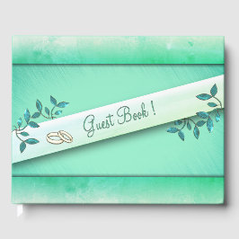 Chic Sea Green mit Rings Guest Book Gästebuch
