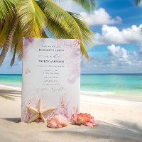Chic Seashells Coral Underwater QR Code Hochzeit
