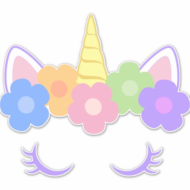 Chic Serene Unicorn Sticker (Vorderseite)