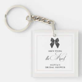 Chic 'She's The Knot Black Bow Brautparty Schlüsselanhänger