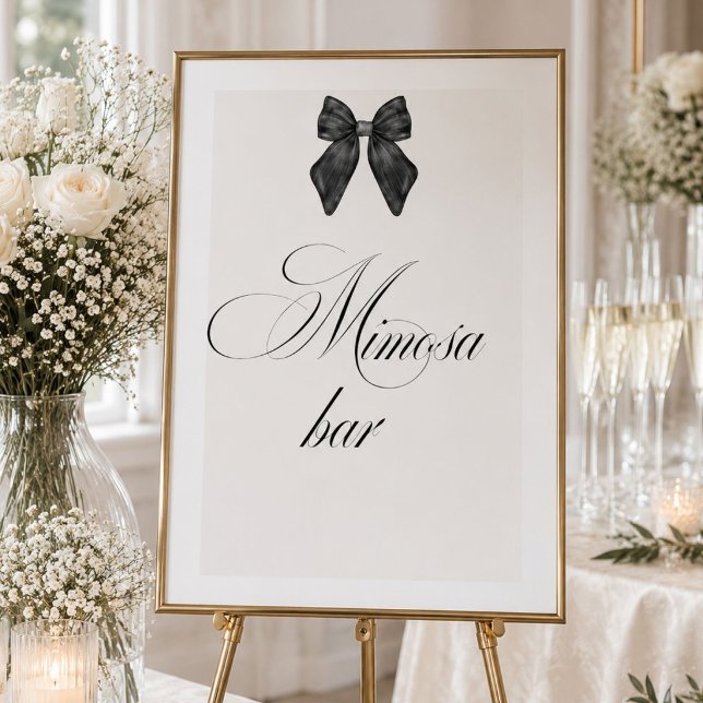 Chic 'She's The Knot Black Bow Mimosa Bar Poster (Von Creator hochgeladen)