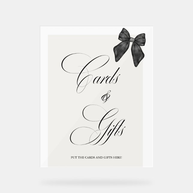 Chic 'She's Tying the Knot Black Bow cards & gifts Acrylschild (Vorderseite)