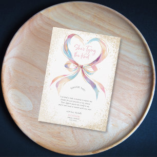 Chic She's Tying the Knot Pink Bow Vielen Dank Dankeskarte