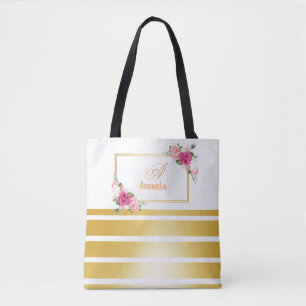 Chic Shiny Golden Foil Streifen Girlaname Monogram