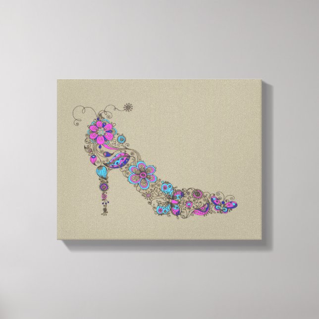 Chic Shoe - überzogene Canvas Leinwanddruck (Vorderseite)