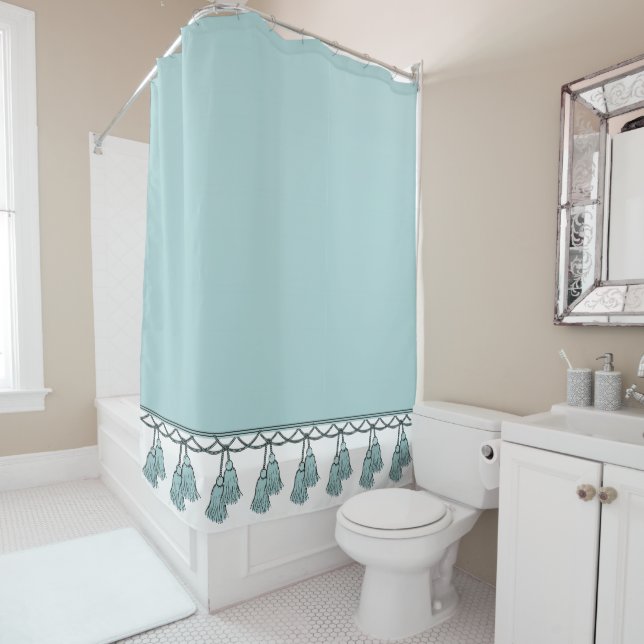 CHIC SHOWER CURTAIN-STIL-SEAFOAM-TASSELN DUSCHVORHANG (Beispiel)