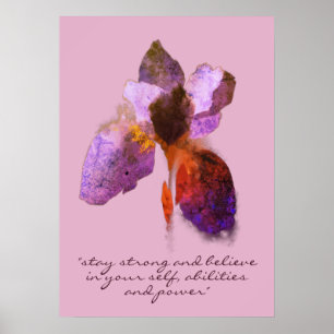 Chic Sibirische Iris Blume Typografie Inspiration Poster