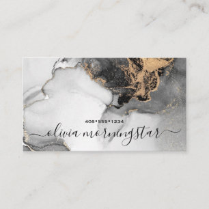 Chic Signature Gold Schwarz Abstrakte Aquarellmale Visitenkarte