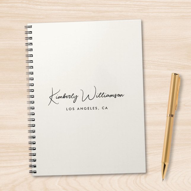 Chic Signature Schrift Monogramm Geschäft Notizblock (Chic Signature Script Monogram Business Notebook)