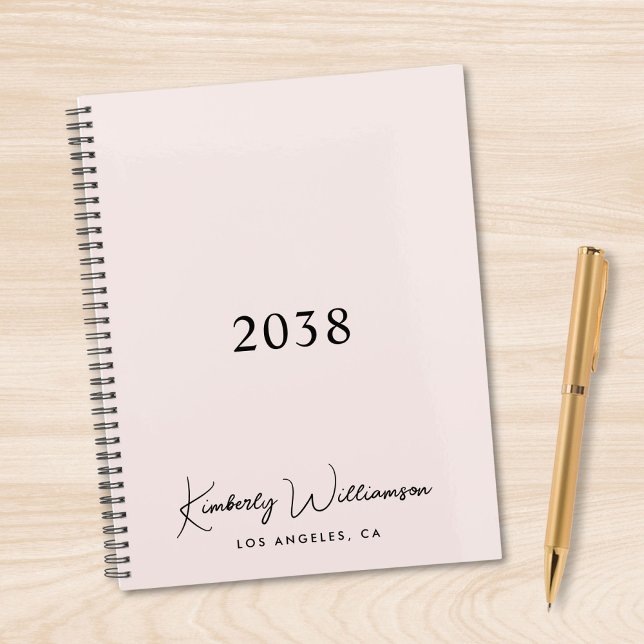 Chic Signature Schrift Monogramm Rosa Geschäft Planer (Chic Signature Script Monogram Pink Business Planner)