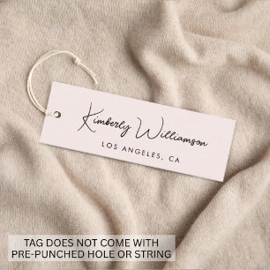 Chic Signature Schrift Rosa Anhänger Mini Visitenkarte