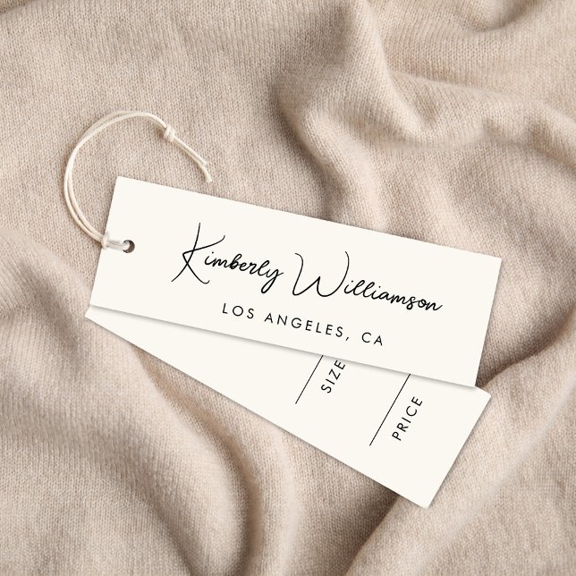 Chic Signature Script Cream Price Hang Tag (Empower your name in our signature script as your logo and brand identity)