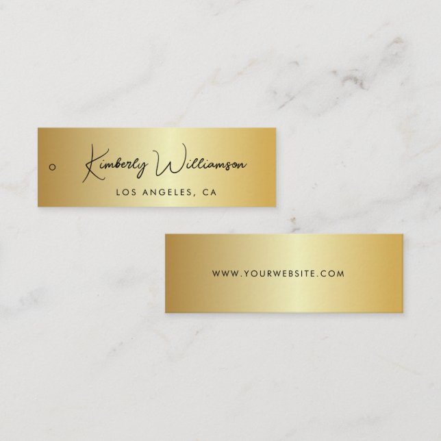 Chic Signature Script Gold Hang Tag (Vorne/Hinten)