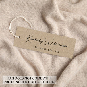 Chic Signature Script Kraft Paper Hang Tag