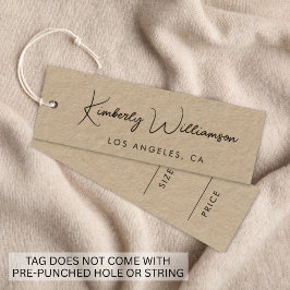 Chic Signature Script Kraft Paper Price Hang Tag