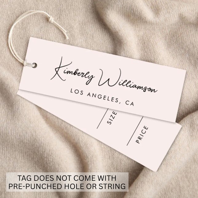 Chic Signature Script Rosa Preis Hang Tag (Empower your name in our signature script as your logo and brand identity)