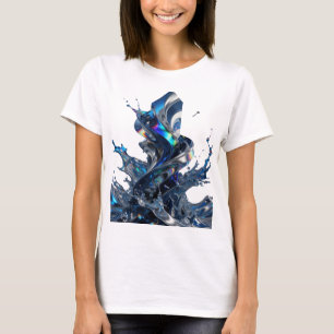 Chic Silber ABSTRACT ART Grafik T-Shirt