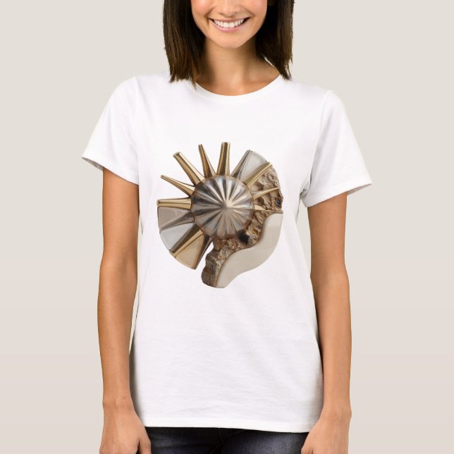 Chic Silber ABSTRACT ART Kunst Druck T-Shirt (Vorderseite)