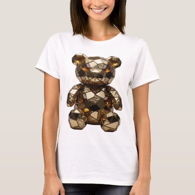 Chic Silber ABSTRACT ART Kunstprint T-Shirt (Vorderseite)
