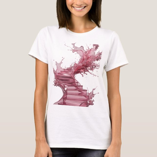 Chic Silber ABSTRACT ART Statement T-Shirt (Vorderseite)
