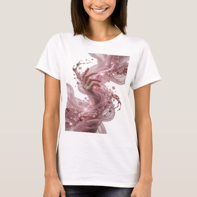 Chic Silber ABSTRACTE KUNST Abstrakte Gestaltung T-Shirt (Vorderseite)
