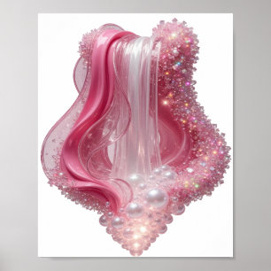 Chic Silber ABSTRACTE KUNST Künstlerisches Motiv v Poster