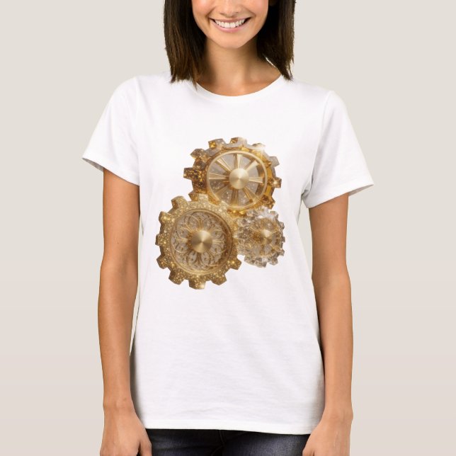 Chic Silber GEMS IN THE GEAR T-Shirt (Vorderseite)