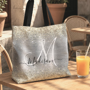 Chic silber-goldfarbene Metalloptik mit Kunstglitt